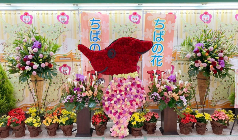 チーバくんのお花の装飾第二弾｜千葉県 東武鉄道 柏駅